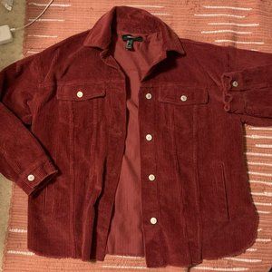 Forever 21 Burgundy Oversized Corduroy Jacket